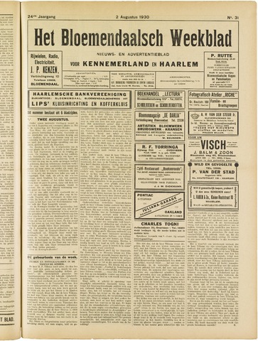 Het Bloemendaalsch Weekblad 1930-08-02