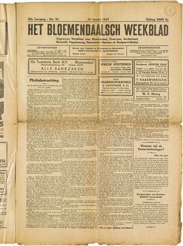 Het Bloemendaalsch Weekblad 1937-01-15