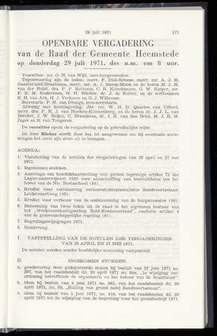 Raadsnotulen Heemstede 1971-07-29