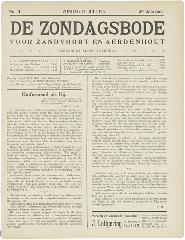 De Zondagsbode voor Zandvoort en Aerdenhout 1914-07-12