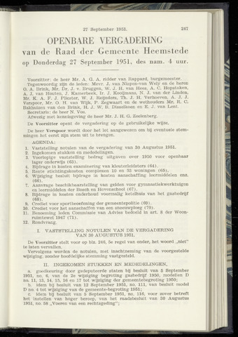 Raadsnotulen Heemstede 1951-09-27