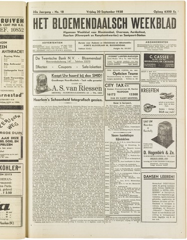 Het Bloemendaalsch Weekblad 1938-09-30