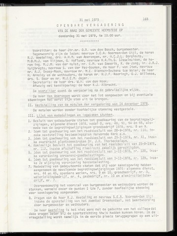 Raadsnotulen Heemstede 1979-05-31