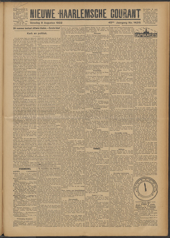 Nieuwe Haarlemsche Courant 1922-08-08