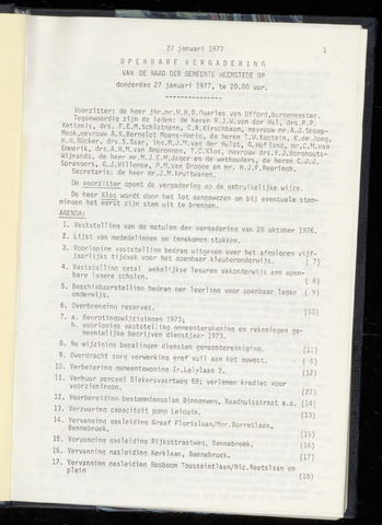 Raadsnotulen Heemstede 1977-01-27