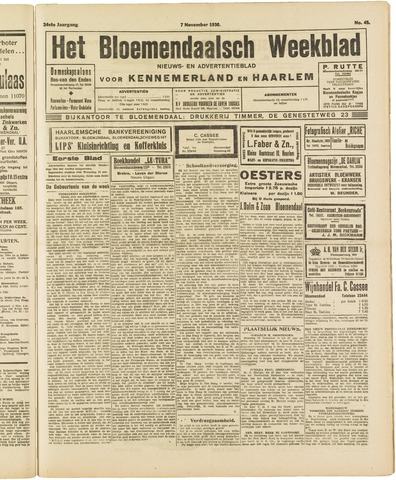 Het Bloemendaalsch Weekblad 1930-11-07