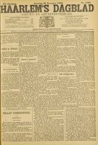 Haarlem's Dagblad 1892-11-26