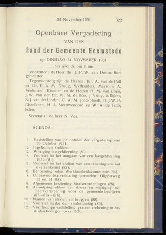 Raadsnotulen Heemstede 1931-11-24