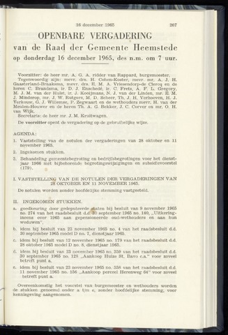 Raadsnotulen Heemstede 1965-12-16