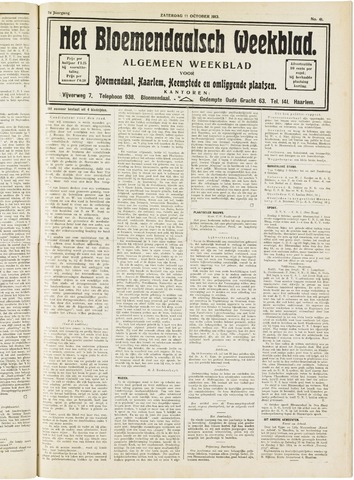 Het Bloemendaalsch Weekblad 1913-10-11