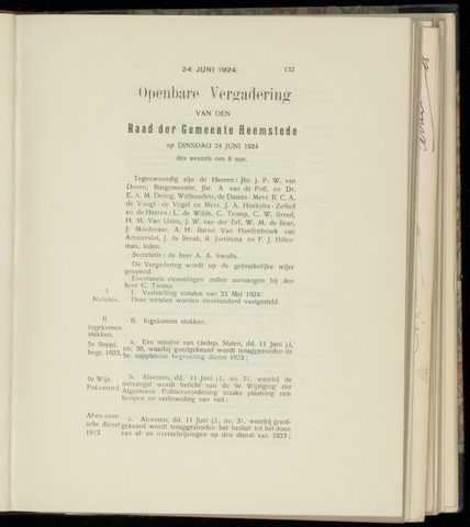 Raadsnotulen Heemstede 1924-06-24