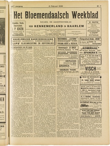 Het Bloemendaalsch Weekblad 1930-02-15