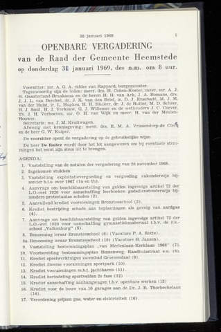 Raadsnotulen Heemstede 1969-01-30