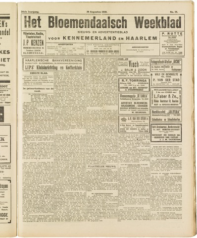Het Bloemendaalsch Weekblad 1930-08-29