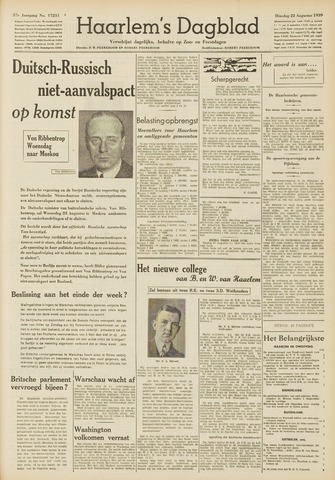 Haarlem's Dagblad 1939-08-22