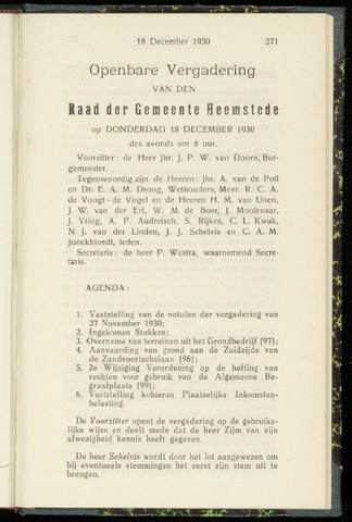 Raadsnotulen Heemstede 1930-12-18