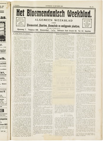 Het Bloemendaalsch Weekblad 1913-10-18
