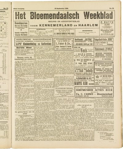 Het Bloemendaalsch Weekblad 1930-09-19