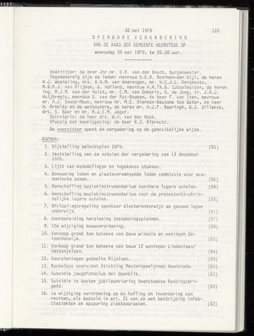 Raadsnotulen Heemstede 1979-05-30