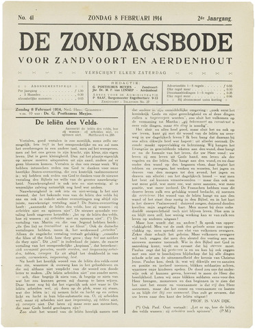 De Zondagsbode voor Zandvoort en Aerdenhout 1914-02-08