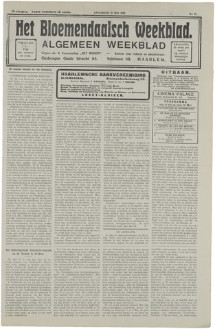 Het Bloemendaalsch Weekblad 1919-05-10