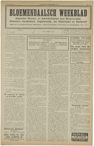 Het Bloemendaalsch Weekblad 1921-11-19
