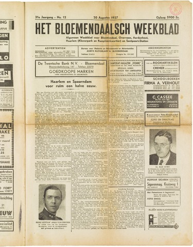 Het Bloemendaalsch Weekblad 1937-08-20