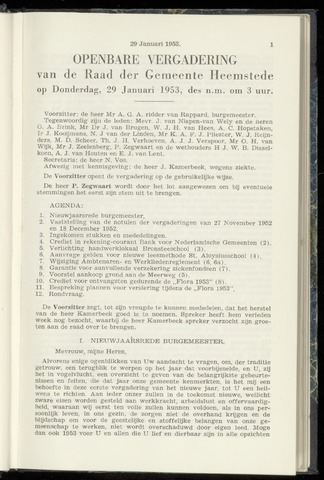 Raadsnotulen Heemstede 1953-01-29