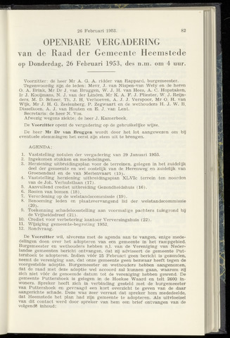 Raadsnotulen Heemstede 1953-02-26