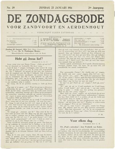 De Zondagsbode voor Zandvoort en Aerdenhout 1914-01-25