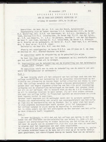 Raadsnotulen Heemstede 1979-11-30