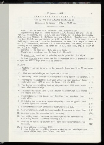 Raadsnotulen Heemstede 1979-01-25