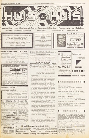 Weekblad Huis aan Huis 1937-11-26