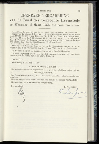 Raadsnotulen Heemstede 1952-03-05