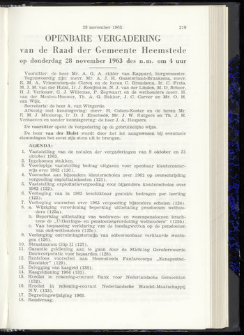 Raadsnotulen Heemstede 1963-11-28