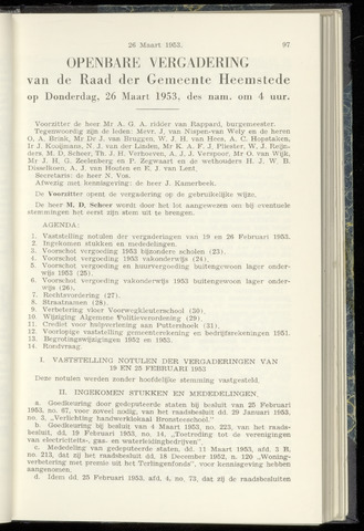 Raadsnotulen Heemstede 1953-03-26