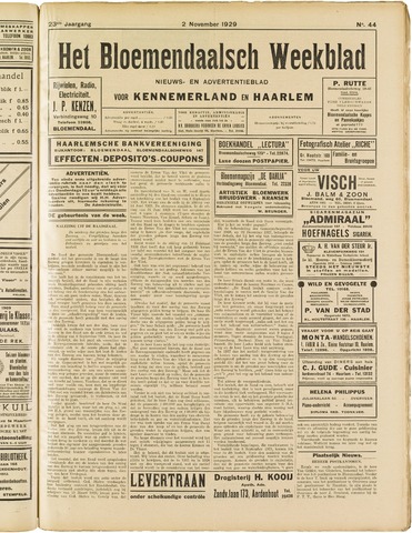 Het Bloemendaalsch Weekblad 1929-11-02