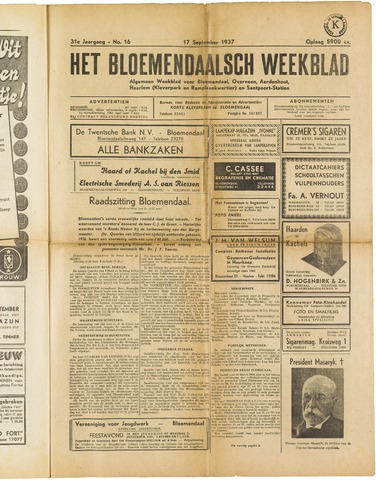 Het Bloemendaalsch Weekblad 1937-09-17