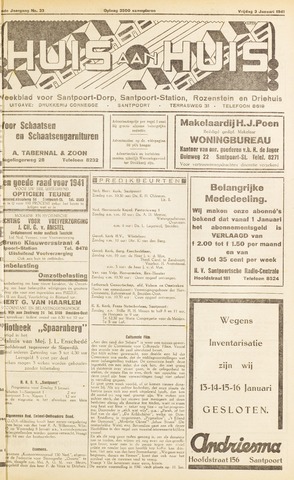Weekblad Huis aan Huis 1941