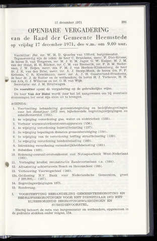 Raadsnotulen Heemstede 1971-12-17