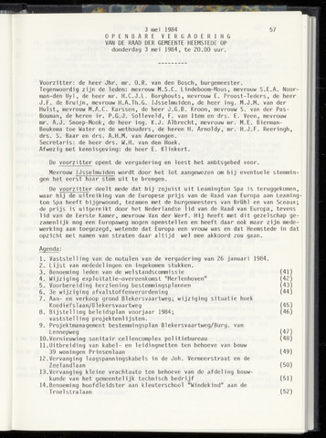 Raadsnotulen Heemstede 1984-05-03