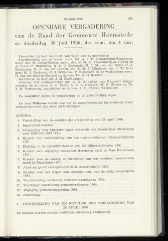 Raadsnotulen Heemstede 1966-06-30