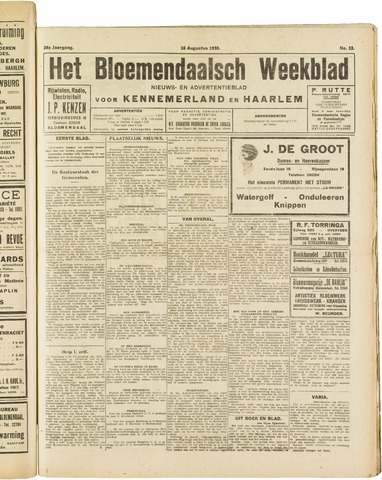 Het Bloemendaalsch Weekblad 1930-08-16