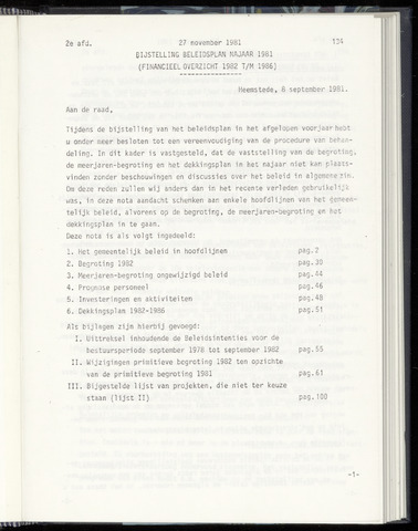 Raadsnotulen Heemstede 1981-11-27
