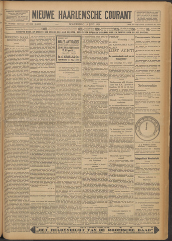 Nieuwe Haarlemsche Courant 1929-06-13