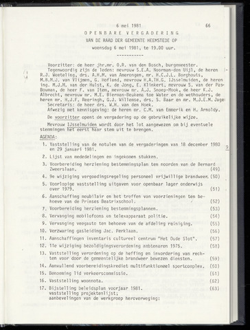 Raadsnotulen Heemstede 1981-05-06