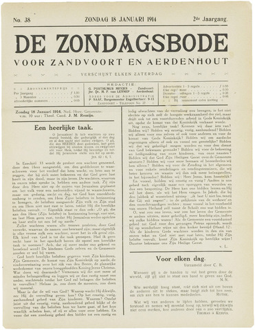 De Zondagsbode voor Zandvoort en Aerdenhout 1914-01-18