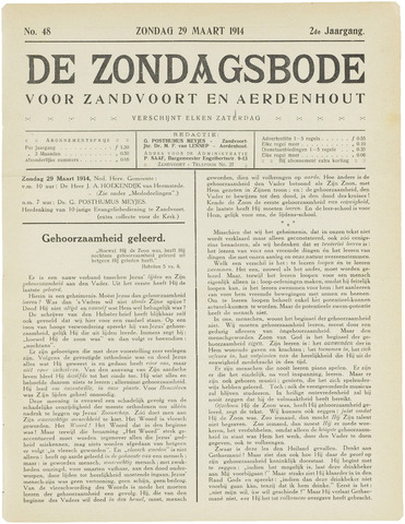 De Zondagsbode voor Zandvoort en Aerdenhout 1914-03-29