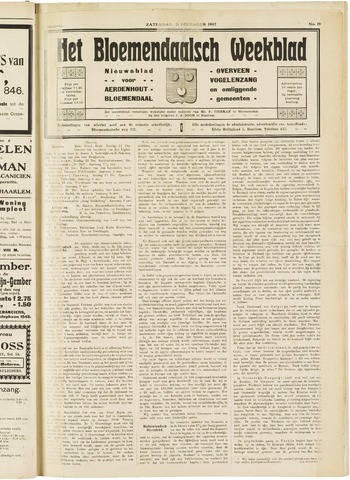Het Bloemendaalsch Weekblad 1907-12-21