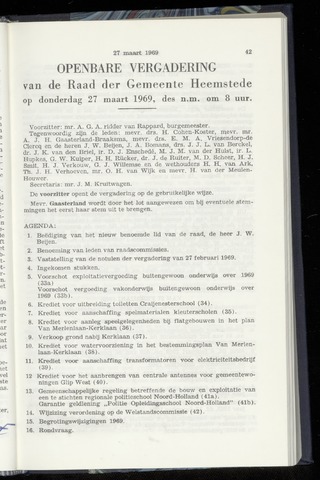 Raadsnotulen Heemstede 1969-03-27